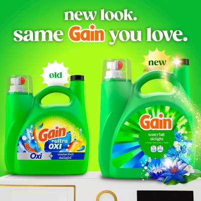 Gain + Ultra Oxi Waterfall Delight HE Deep Cleaning Concentrated Liquid Laundry Detergent 134 Loads - 177 fl oz