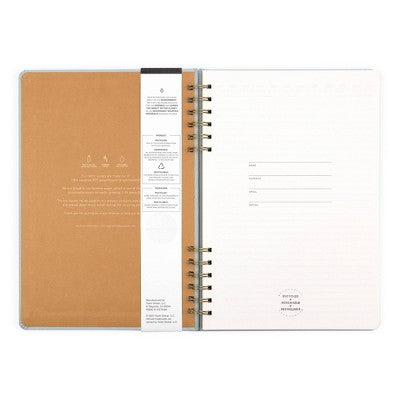 Altitude 160pg Ruled Journal 7.25"x10.5" Split Twin WireSeafoam Blue