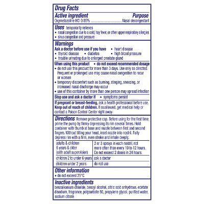 Sinex Vicks Severe VapoCOOL Ultra Fine Mist Nasal Spray - Oxymetazoline Hydrochloride - 0.5 fl oz