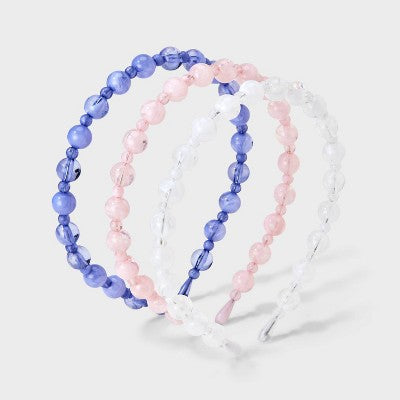 Beaded Headband Set 3pc - A New Day Purple