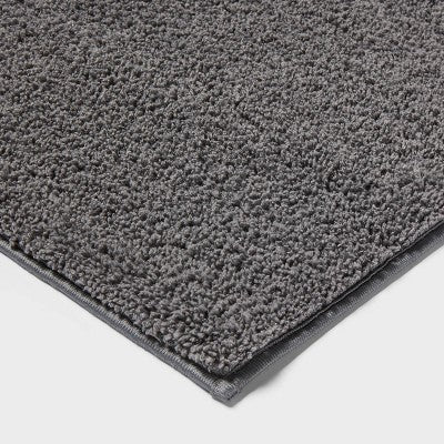 20"x34" Performance Plus Plush Non Skid Bath Rug Dark Gray - Threshold