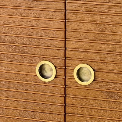 Grooved Mid-Century Decorative Storage Cabinet - Hearth & Hand with Magnolia (LOCAL PICKUP ONLY)
