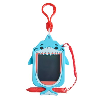 Boogie Board Scribble Pals Mini Shark 2.25" LCD Writing Tablet Keychain for Kids, Reusable Mess-Free Doodle Toy, Travel Drawing Pad, Ages 3+