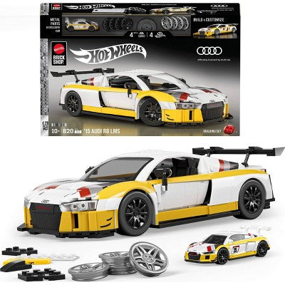 Mattel Brick Shop Hot Wheels '15 Audi R8 LMS Building Toy Kit 820pc