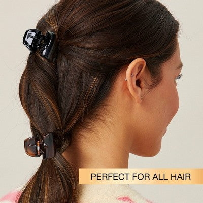 scunci No-Slip Grip Claw Clips - Tortoise/Black - All Hair - 4pcs