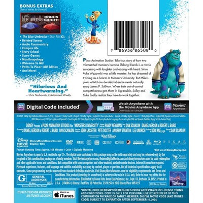 Monsters University (Blu-ray + DVD + Digital)