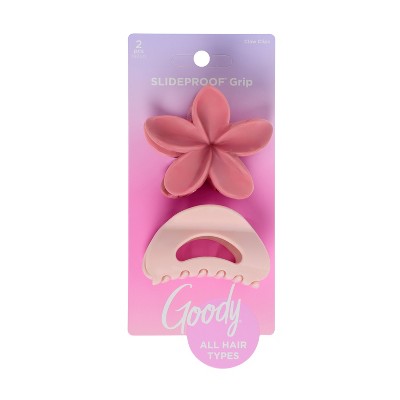 Goody Medium Fashion Claw Clips - 2ct: Hair Styling, For All Hair Types, Acrylic Material
