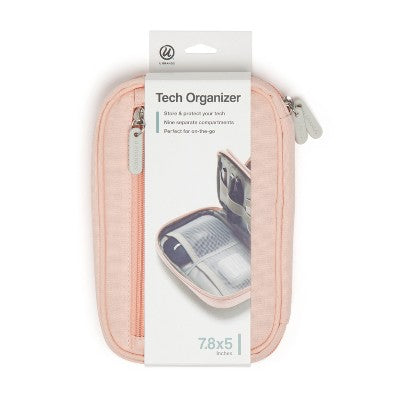 U Brands 7.8"x5" Canvas Tech Organizer Dusty Rose