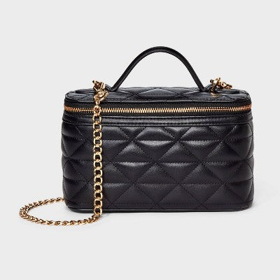 Quilted Vanity Crossbody Bag - A New Day Black