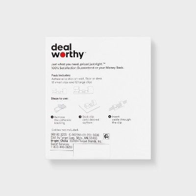 Clear Cable Clips - dealworthy 24ct