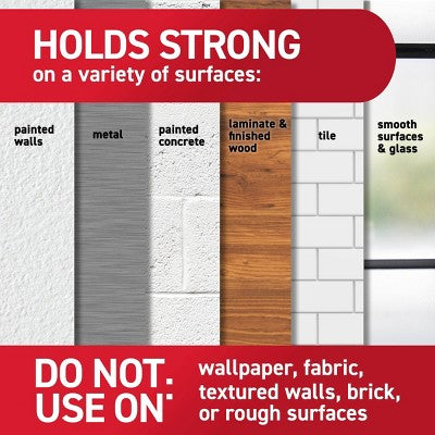 Command 2ct Damage-Free Medium w/4 Strips - Burgundy