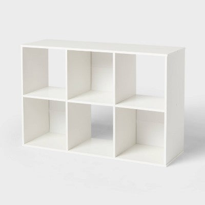 11" 6 Cube Book Shelf White - Brightroom (LOCAL PICKUP ONLY)