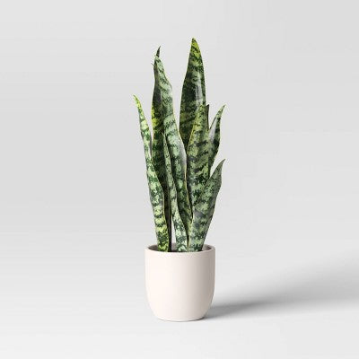 16" Artificial Potted Snake Plant - Threshold