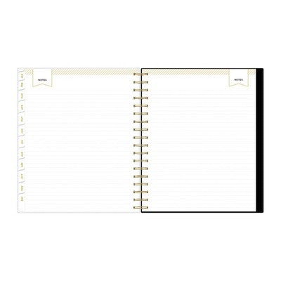 Day Designer 2025 Daily/Monthly Planner 10.16"x9.49" Wirebound Rugby Stripe Black: Adult Calendar, Tabs, Paper 8x10
