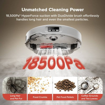 Roborock Qrevo Curv Robotic Vacuum and Mop 6.5" Path White: Multi-Surface, Electric, Tangle-Free, Automatic Height Adjustment, 2.5L Capacity (LOCAL PICKUP ONLY)