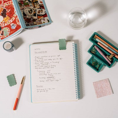 Papier 150pg Ruled Notebook 11"x8.5" Spiral Typographic: College Ruled Journal, Hard Cover, Adult Stationery