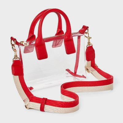 Foundational Mini Tote Handbag - Universal Thread Red/Clear