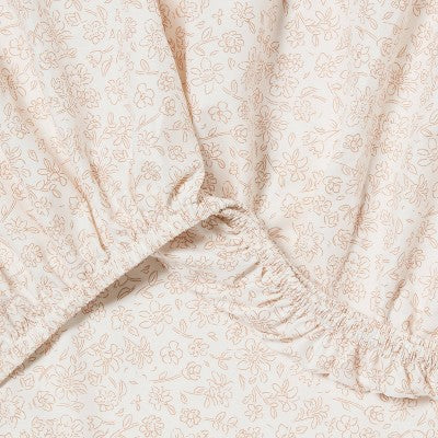 Queen Microfiber Sheet Set Orange Dusk Ditsy Floral - Room Essentials: Polyester, Botanical Pattern, 4-Piece Set