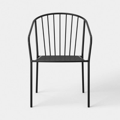 Wire Back Outdoor Patio Dining Stacking Chair Black - Room Essentials (LOCAL PICKUP ONLY)