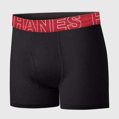 Hanes Boys' 5pk Moves Breathable Mesh X-Temp Boxer Briefs - Black XL: Tagless, Breathable, Moisture Wicking, 4-Way Stretch