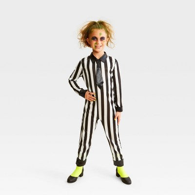 Kids' Stripe Jumpsuit Halloween Costume L - Hyde & EEK! Boutique