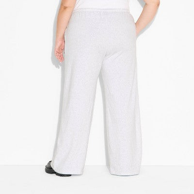 Women's Mid-Rise Knit Sweatpants - Wild Fable Heather Gray XXL