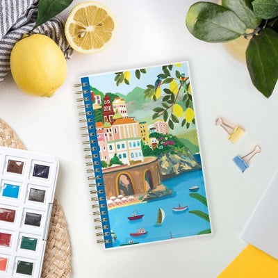 Rhi James for Blue Sky Weekly/Monthly Planner 15 Month Wirebound 5"x8" Clear Multi Cover - Atrani Lemons