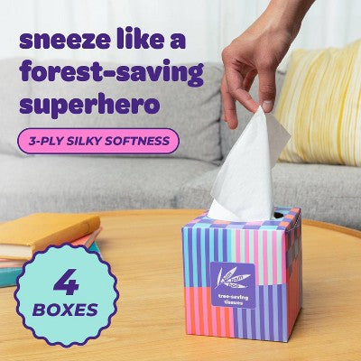 Bim Bam Boo Bamboo Facial Tissue - 4pk/60ct