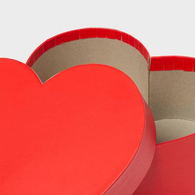 9"x8.5"x3.3" Valentines Day Heart Gift Box with Lid Red - Spritz