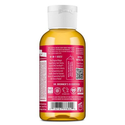 Dr. Bronner's Magic Pure Castile Liquid Soap Hand & Bodywash - Rose - 2 fl oz