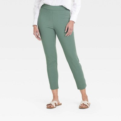 Women's High-Rise Skinny Ankle Pull-On Pants - A New Day Olive 2
