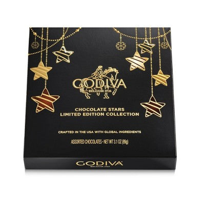 Godiva Holiday Stars Collection Christmas Candy Chocolate Giftbox - 3.1oz/9pc
