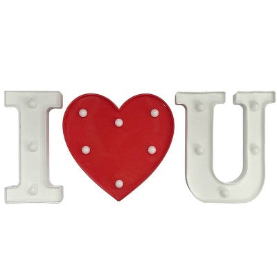 Novelty LED Light Up Letter 'I love you' - Red