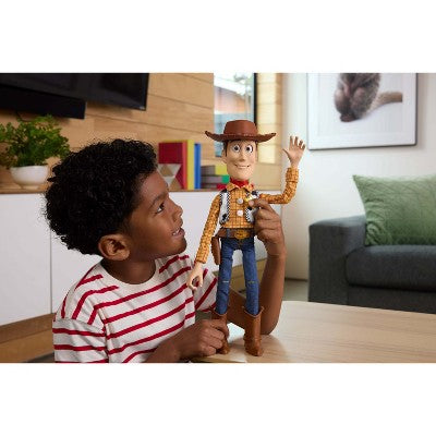 Disney and Pixar Toy Story 5 Ultimate Action Woody Figure, Simple & Animated Mode, 16" Posable