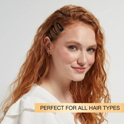 scunci Metal Snap Clips - Black - All Hair - 12pcs