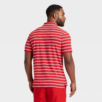 Men's Comfort Wear Striped Polo Shirt - Goodfellow & Co Red M