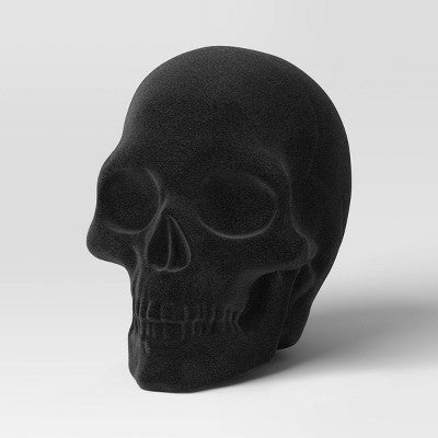 Plastic Flocking Skull Figurine - Hyde and EEK! Boutique Black