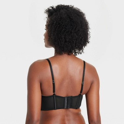 Women's Satin Lightly Lined Lingerie Corset - Auden Black L