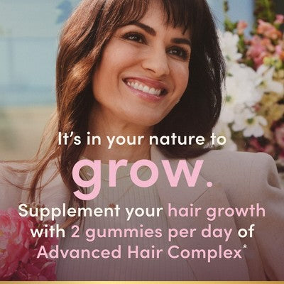 Nature's Bounty Optimal Solutions Hair Growth Gummies - Peach - 60ct: Vitamins for Healthy Hair, Gummy Multivitamins