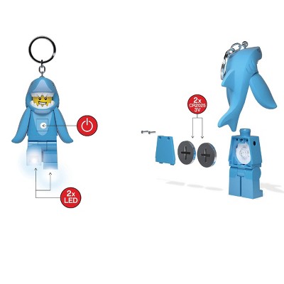 LEGO Minifigures Keychain Light - Shark Suit Guy: ABS Mini Figure with Batteries