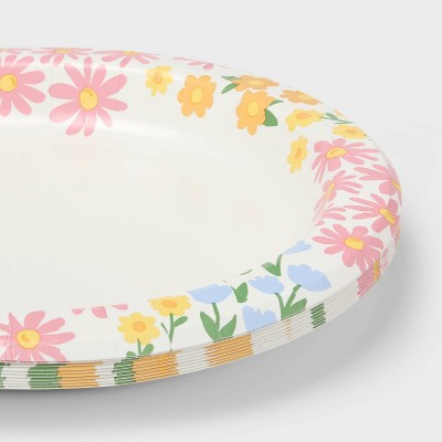 10ct Easter Floral Buffet Paper Plate - Spritz
