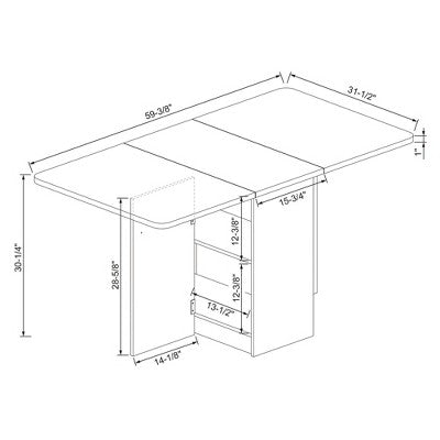 Drop Leaf Dining Table with Storage Shelves White - Room Essentials (LOCAL PICKUP ONLY)