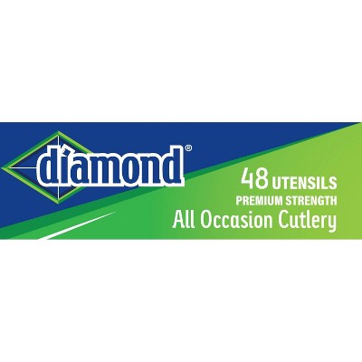 Diamond All Occasion Clear Disposable Forks Spoons and Knives - 48ct