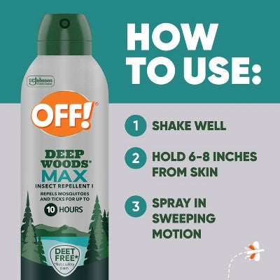 OFF! Deep Woods Max Mosquito Repellent & Tick Spray, Up to 10 Hrs of Protection & Gear Safe with Picaridin - 5oz