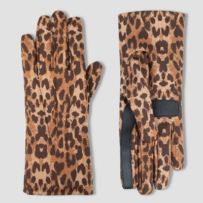 Isotoner Spandex Gloves - Leopard L/XL