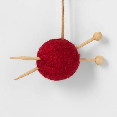 Knitting Christmas Tree Ornament - Red - Wondershop