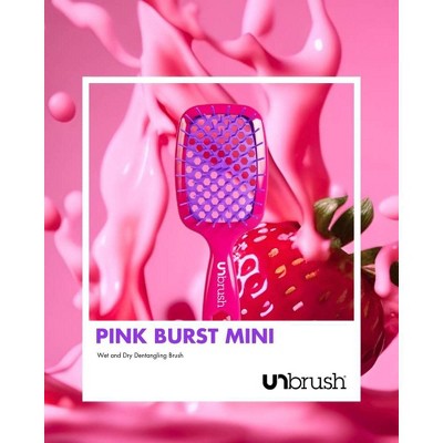 UNbrush Mini Detangling Hair Brush - Neon Pink
