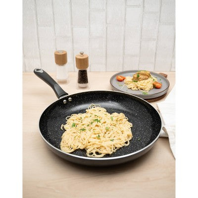 IMUSA 12" Ceramic Bistro Saute Pan Black: Aluminum Cookware, Hand Wash, Electric & Gas Compatible