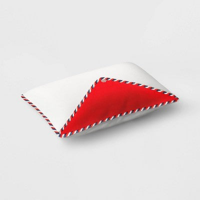 18"x12" 'To Santa Claus' Envelope Rectangle Christmas Novelty Throw Pillow White - Wondershop