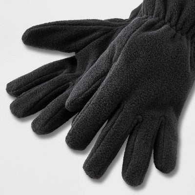 Boys' Fleece Regular Gloves - Cat & Jack Black 4-7